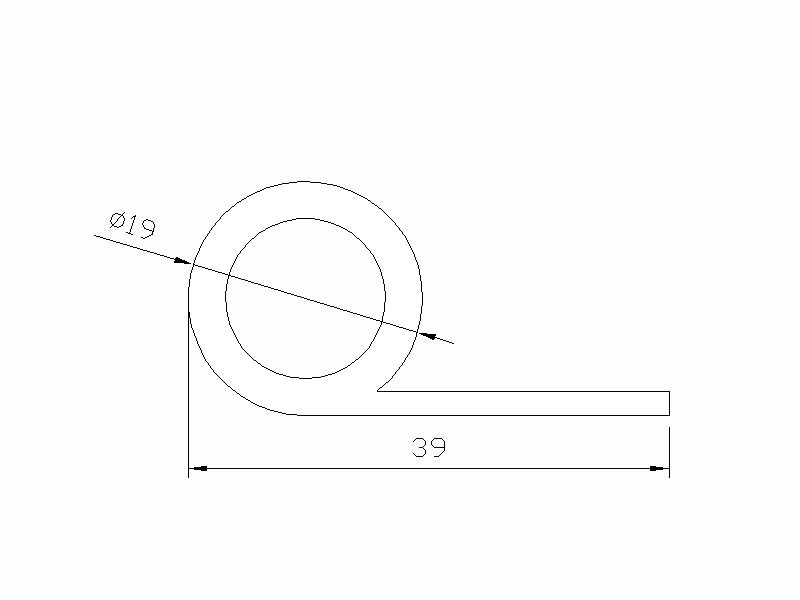 Perfil de Silicona P64S - formato tipo Nota musical - forma irregular