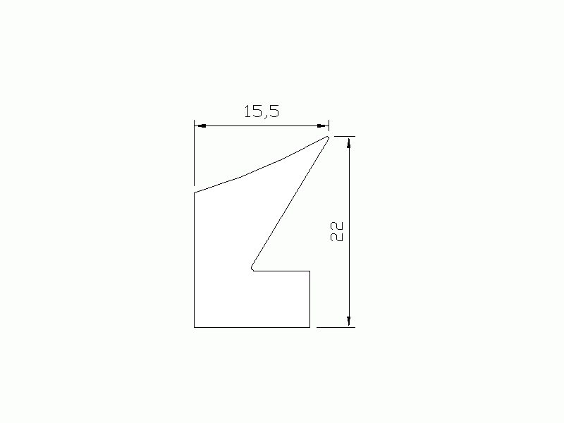 Perfil de Silicona P666B - formato tipo Labiado - forma irregular