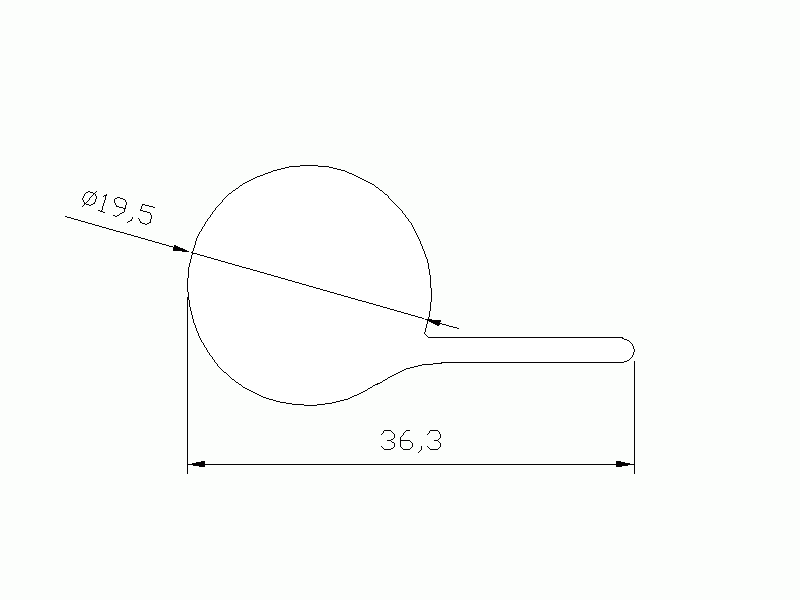 Perfil de Silicona P666N - formato tipo Nota musical - forma irregular