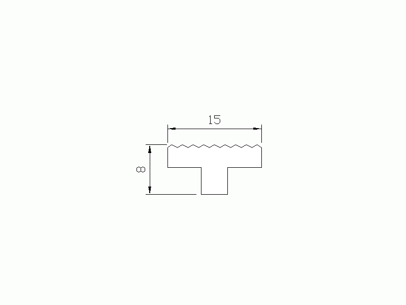 Perfil de Silicona P667AB - formato tipo T - forma irregular