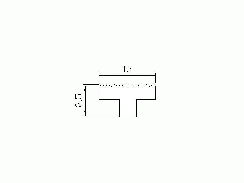 Perfil de Silicona P667AC - formato tipo T - forma irregular