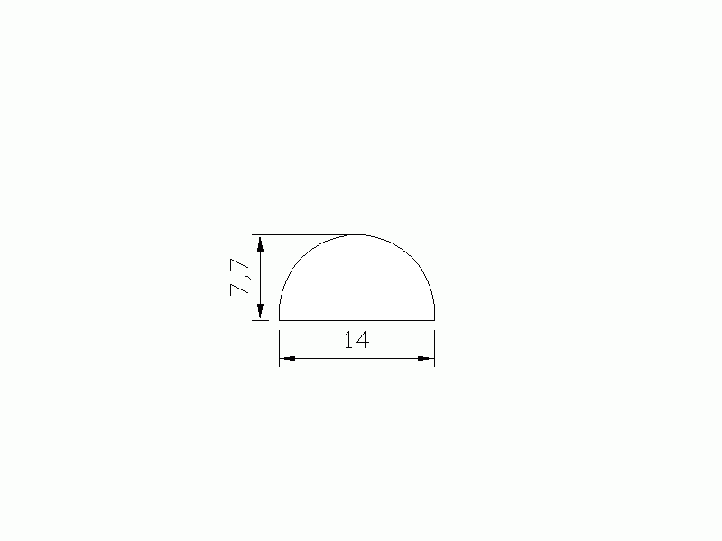 Perfil de Silicona P669A - formato tipo D - forma irregular