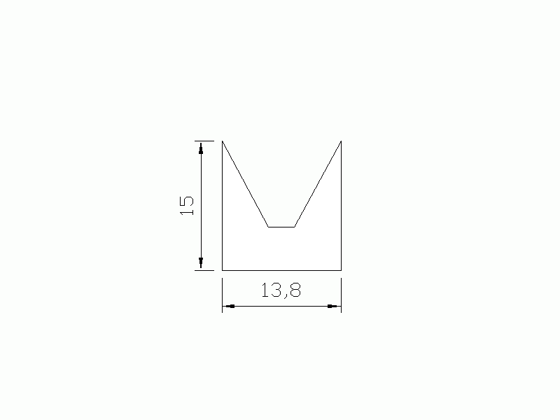 Perfil de Silicona P682E - formato tipo Cuernos - forma irregular