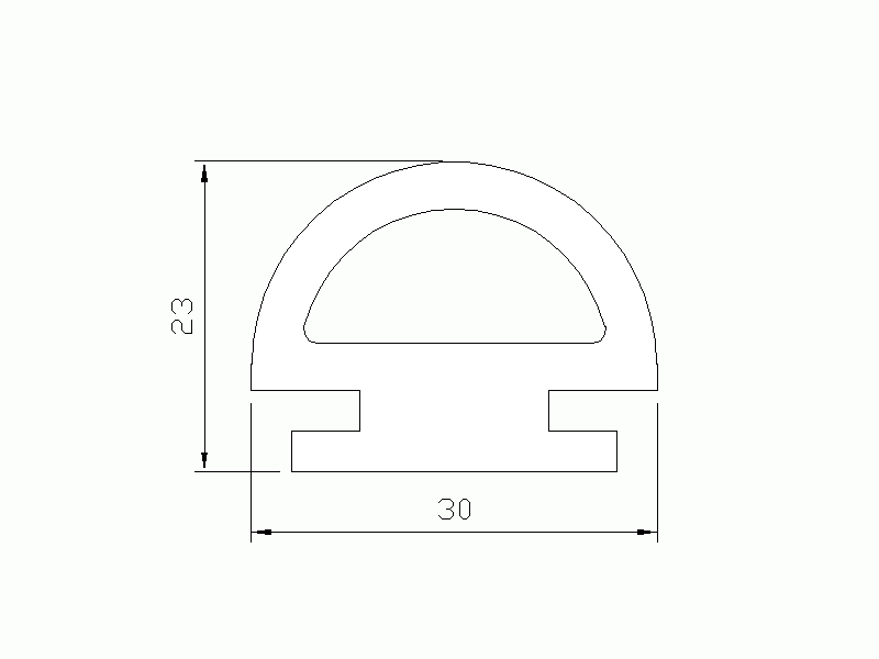 Perfil de Silicona P684 - formato tipo Lampara - forma irregular