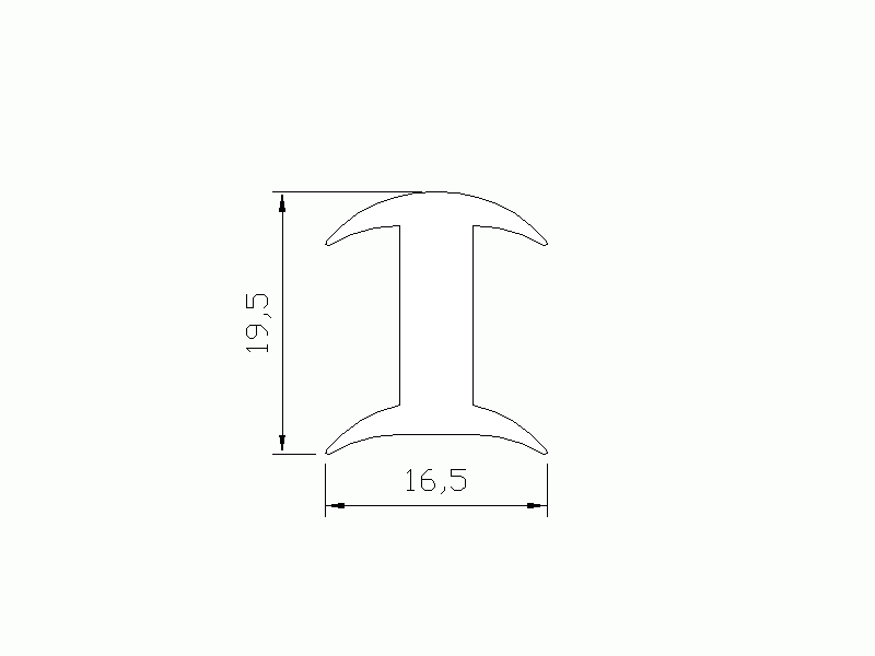 Perfil de Silicona P684G - formato tipo Lampara - forma irregular