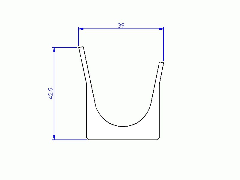 Perfil de Silicona P684N - formato tipo Cuernos - forma irregular