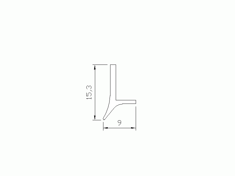 Perfil de Silicona P684V - formato tipo L - forma irregular