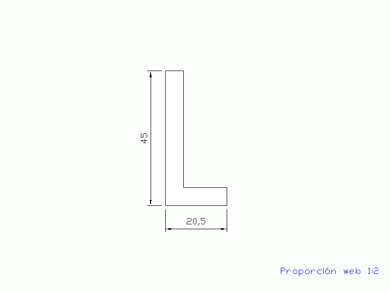 Perfil de Silicona P687A - formato tipo L - forma irregular