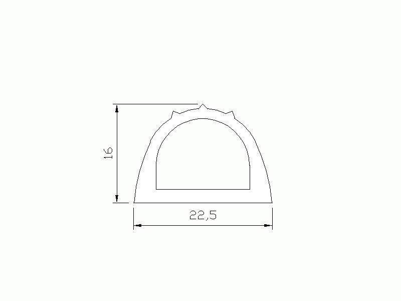 Perfil de Silicona P688A - formato tipo D - forma irregular