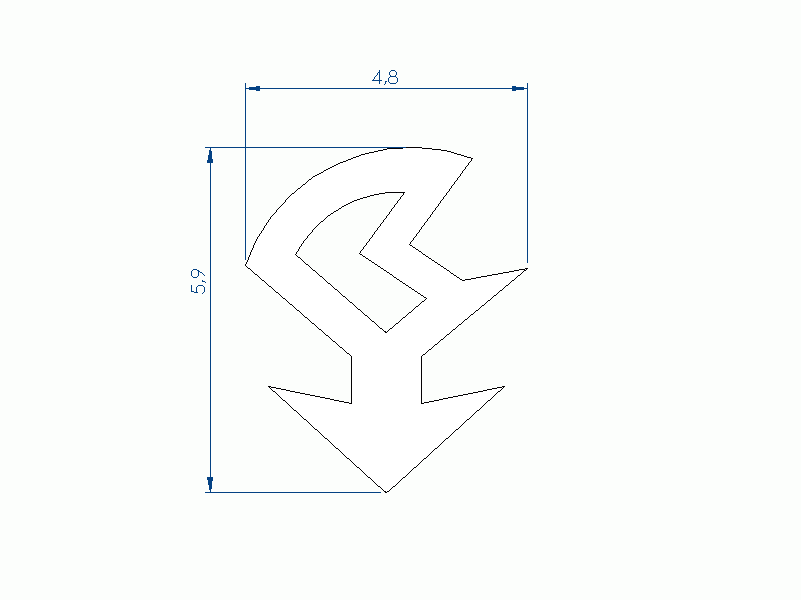 Perfil de Silicona P696CN - formato tipo Lampara - forma irregular