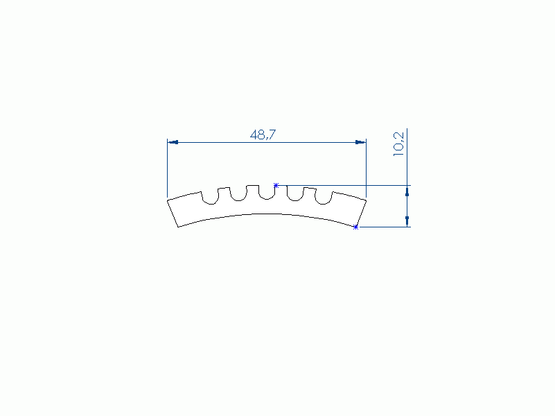 Perfil de Silicona P696CZ - formato tipo Fuelle - forma irregular