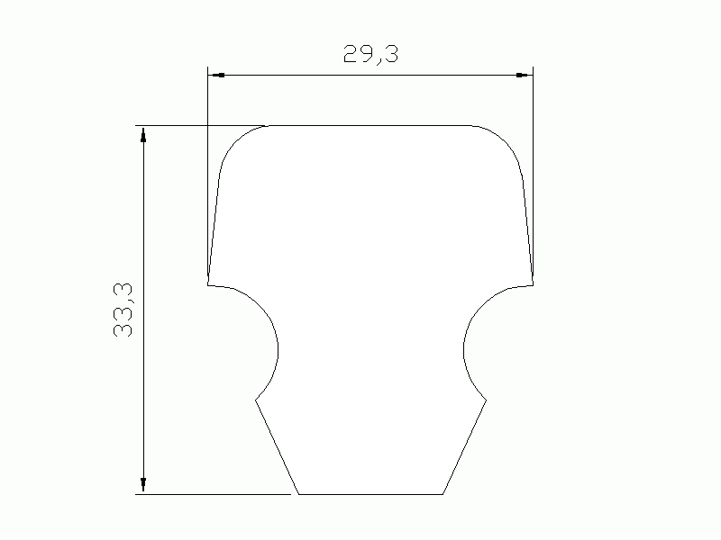 Perfil de Silicona P696D - formato tipo T - forma irregular