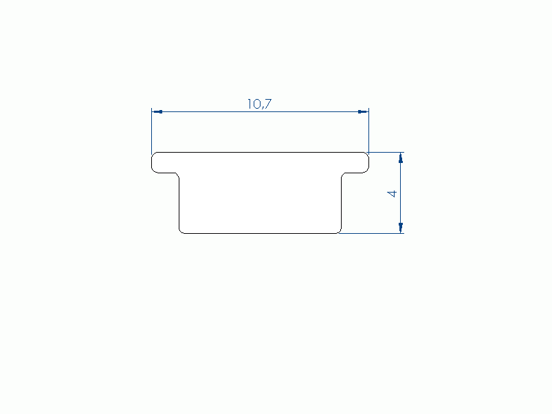 Perfil de Silicona P696FR - formato tipo T - forma irregular