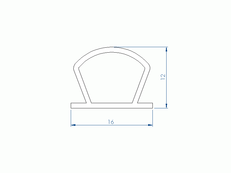 Perfil de Silicona P696FZ - formato tipo Tubo - forma irregular