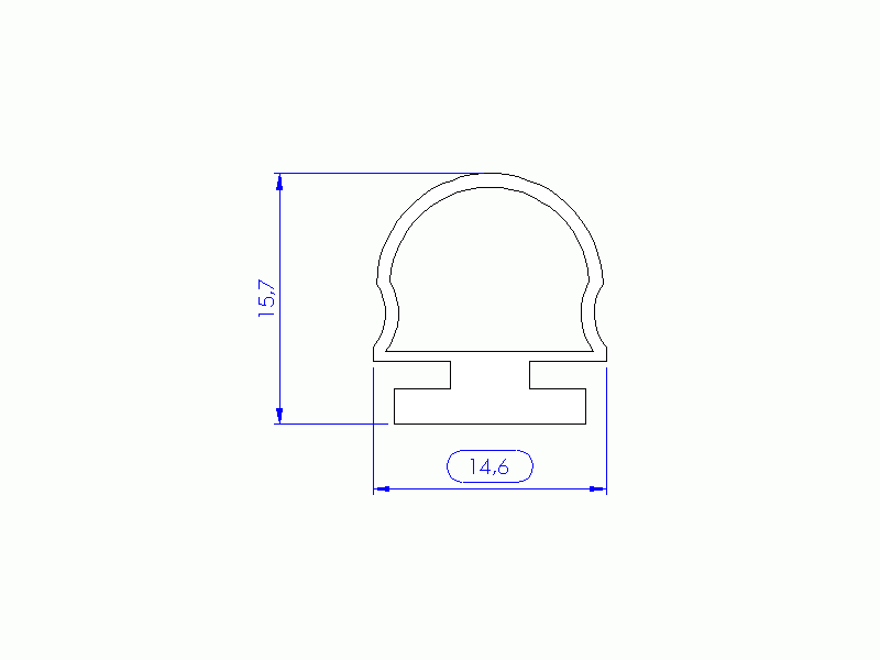 Perfil de Silicona P696Q - formato tipo Lampara - forma irregular