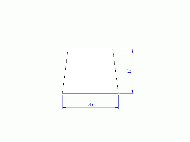 Perfil de Silicona P696S - formato tipo Trapecio - forma irregular