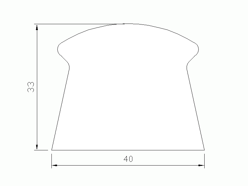 Perfil de Silicona P700A - formato tipo D - forma irregular