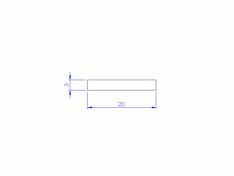 Perfil de Silicona P702003 - formato tipo Rectangulo - forma regular
