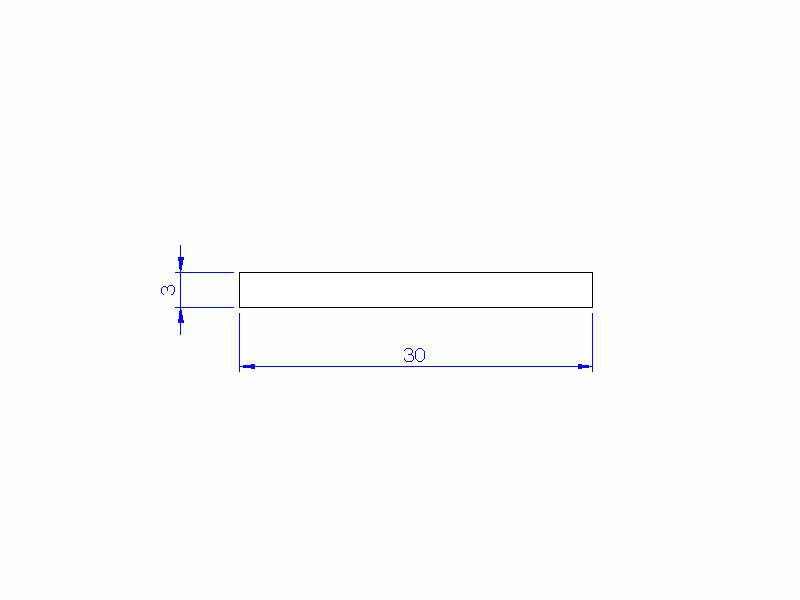 Perfil de Silicona P703003 - formato tipo Rectangulo - forma regular
