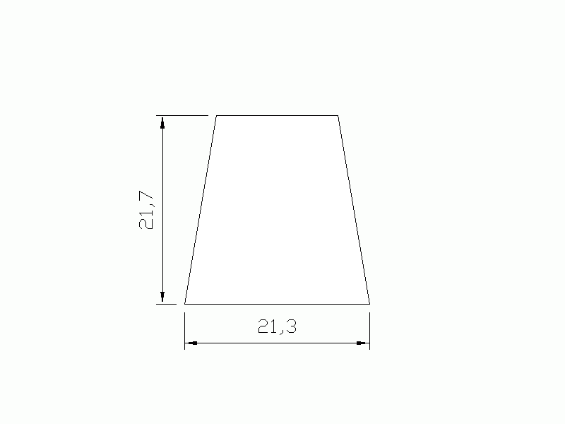 Perfil de Silicona P706A - formato tipo Trapecio - forma irregular