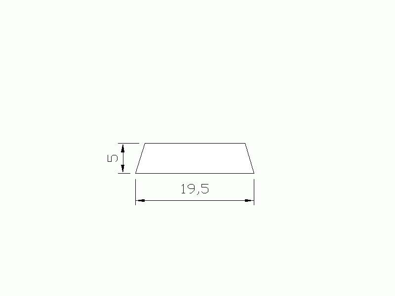 Perfil de Silicona P711A - formato tipo Trapecio - forma irregular