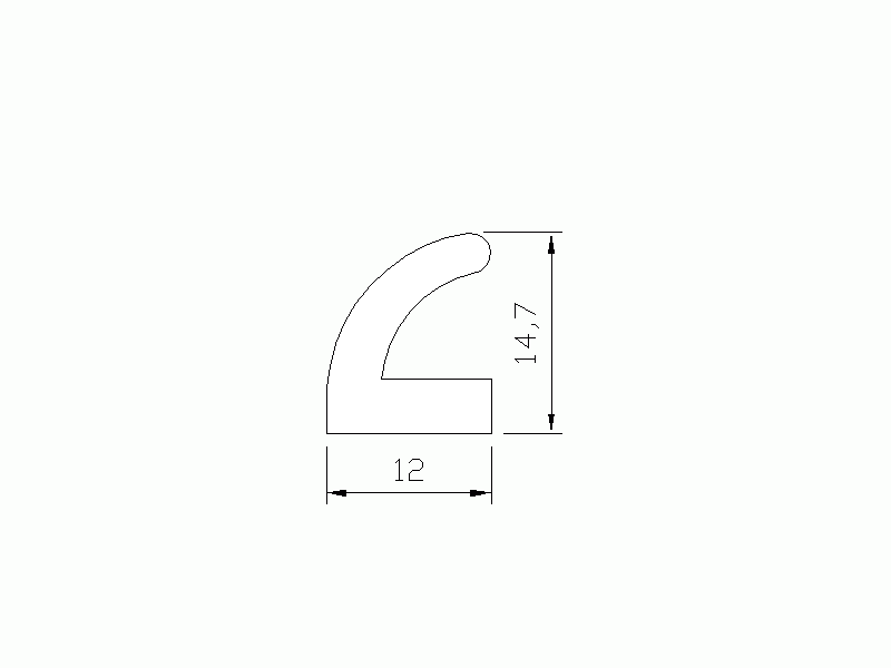 Perfil de Silicona P738A - formato tipo Labiado - forma irregular