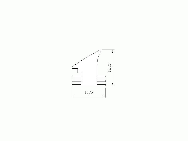 Perfil de Silicona P738B - formato tipo Labiado - forma irregular