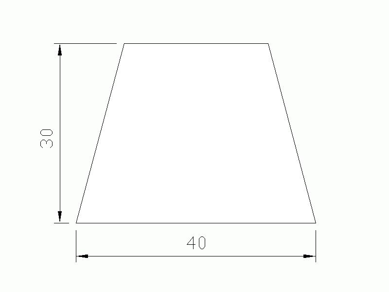Perfil de Silicona P738Q - formato tipo Trapecio - forma irregular