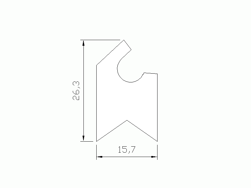 Perfil de Silicona P744 - formato tipo Labiado - forma irregular