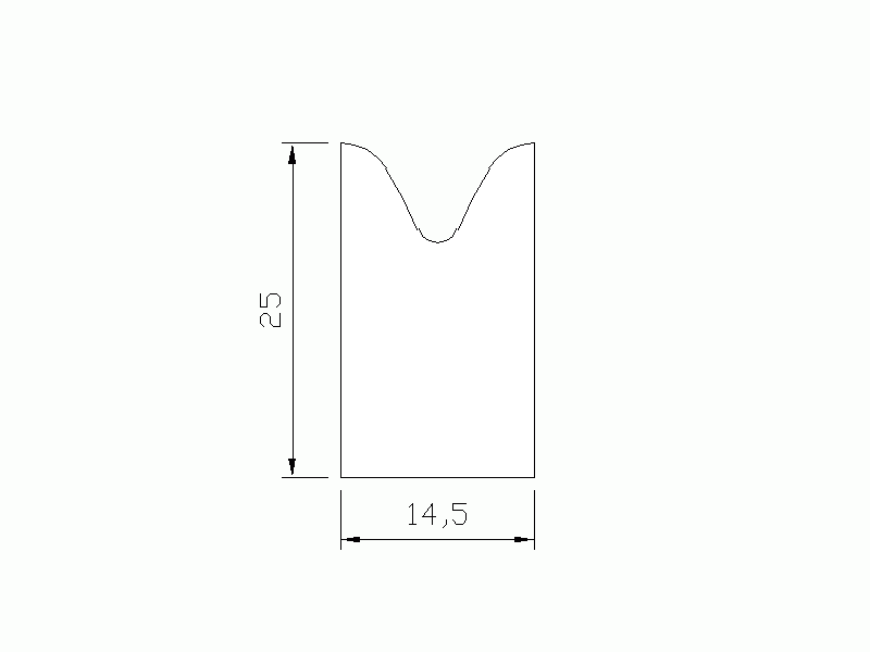 Perfil de Silicona P746 - formato tipo Cuernos - forma irregular