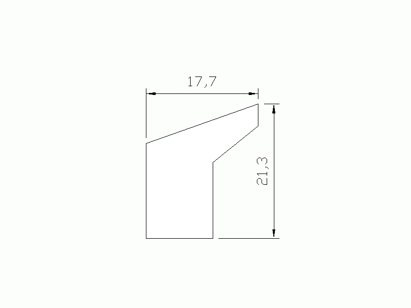 Perfil de Silicona P746A2 - formato tipo Labiado - forma irregular