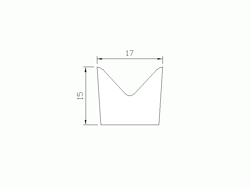 Perfil de Silicona P756A - formato tipo Cuernos - forma irregular