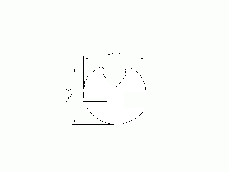 Perfil de Silicona P766-1 - formato tipo Lampara - forma irregular