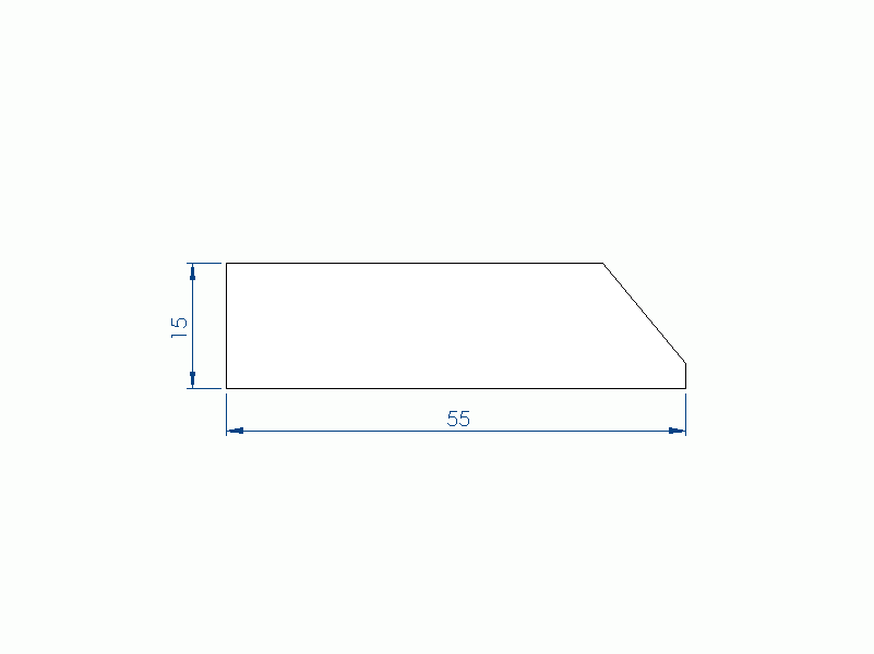 Perfil de Silicona P80287 - formato tipo Trapecio - forma irregular