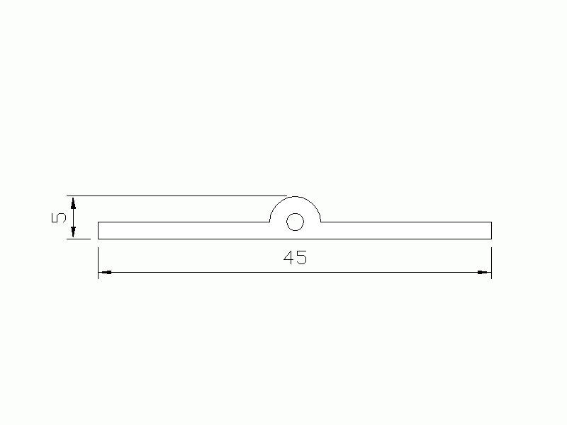 Perfil de Silicona P805A - formato tipo Perfil de Silicona plano con Burbuja - forma irregular