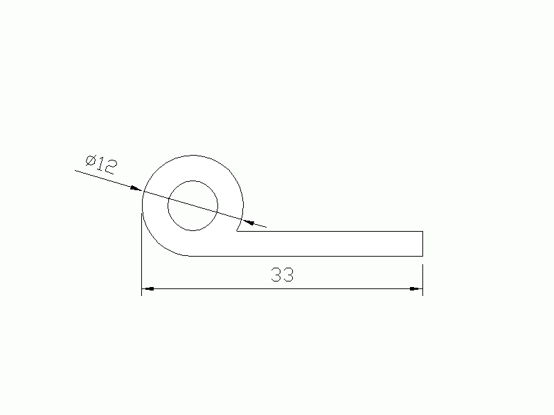 Perfil de Silicona P807B - formato tipo Nota musical - forma irregular