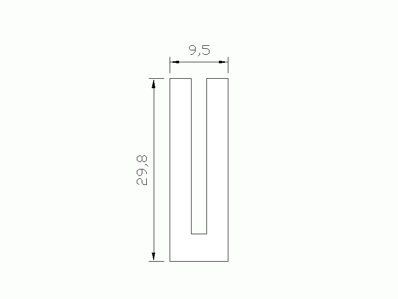 Perfil de Silicona P809B - formato tipo U - forma irregular