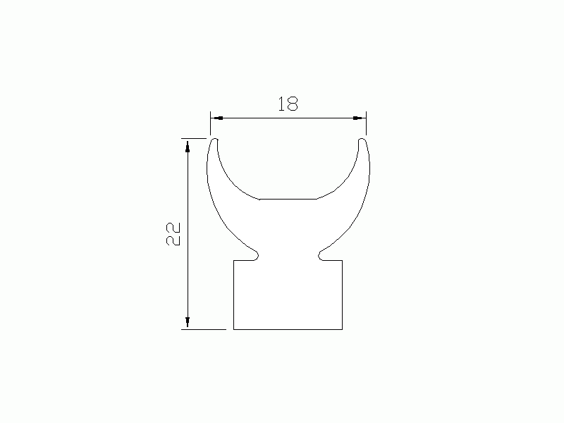 Perfil de Silicona P822AA - formato tipo Cuernos - forma irregular