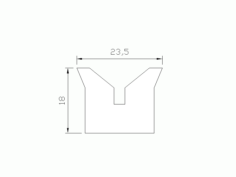 Perfil de Silicona P822AB - formato tipo U - forma irregular