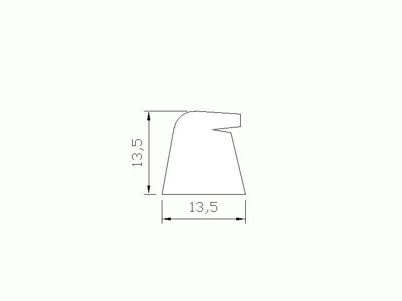 Perfil de Silicona P822AD - formato tipo D - forma irregular