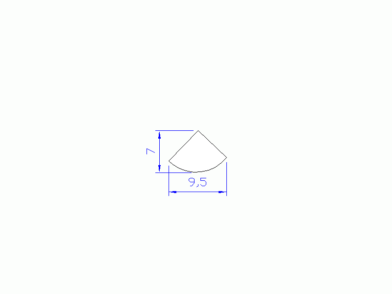 Perfil de Silicona P822AM - formato tipo Triangulo - forma regular