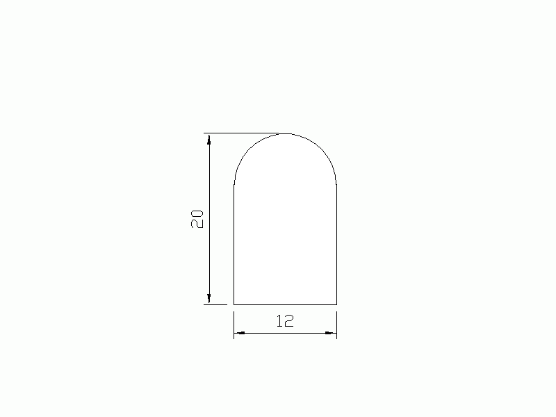 Perfil de Silicona P822AN - formato tipo D - forma irregular