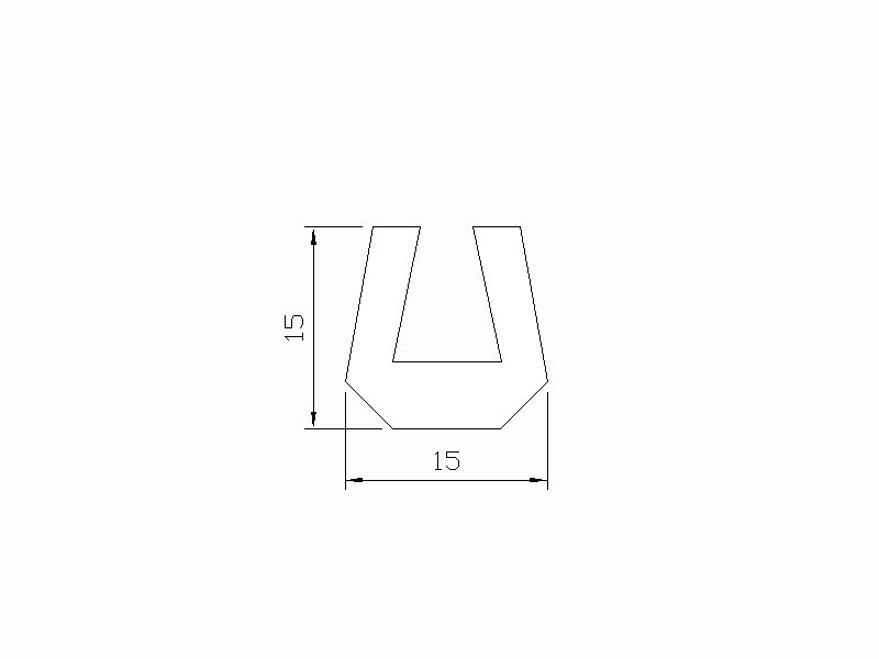 Perfil de Silicona P822D - formato tipo U - forma irregular