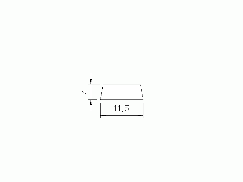 Perfil de Silicona P822H - formato tipo Trapecio - forma irregular