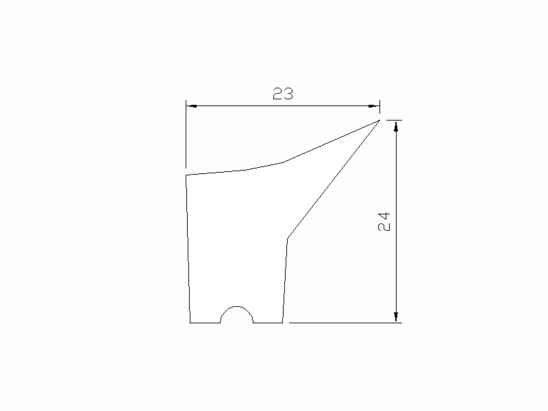 Perfil de Silicona P822R - formato tipo Labiado - forma irregular