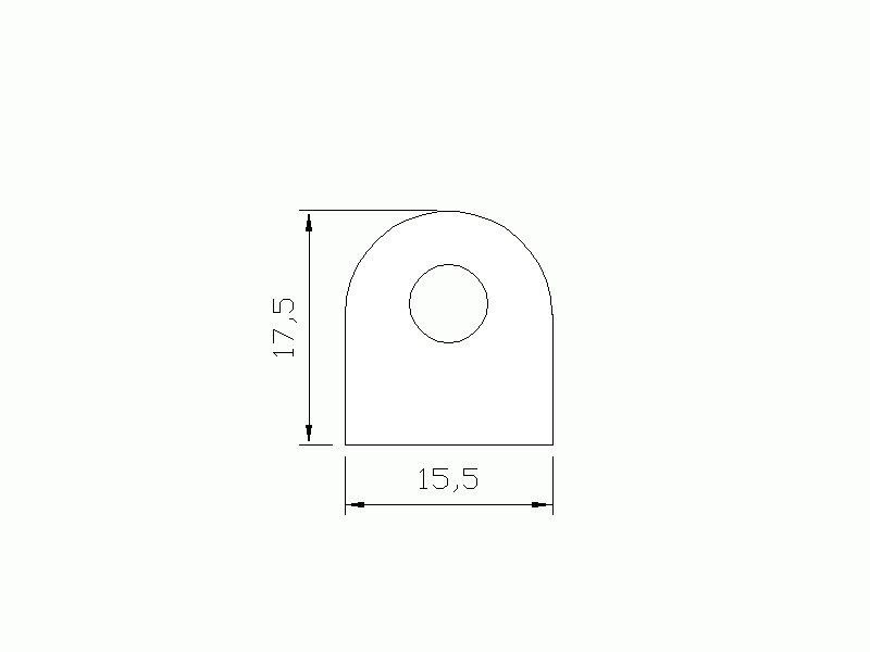 Perfil de Silicona P822S - formato tipo D - forma irregular