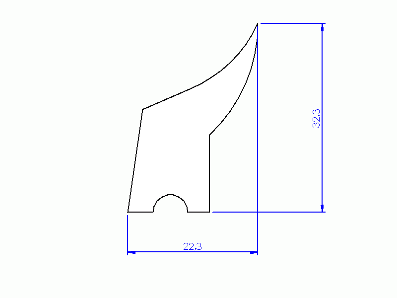 Perfil de Silicona P832A - formato tipo Labiado - forma irregular