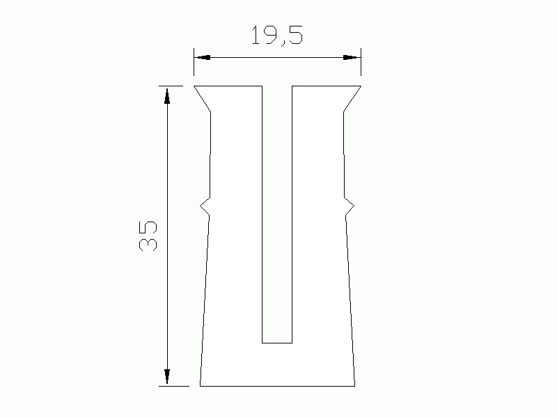 Perfil de Silicona P83E - formato tipo U - forma irregular