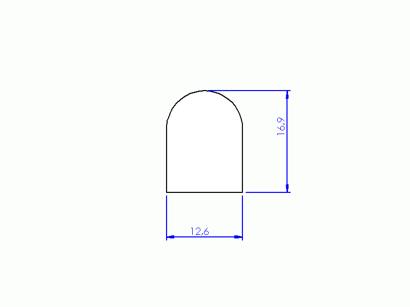 Perfil de Silicona P842E - formato tipo D - forma irregular