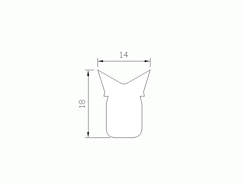 Perfil de Silicona P842F - formato tipo Cuernos - forma irregular